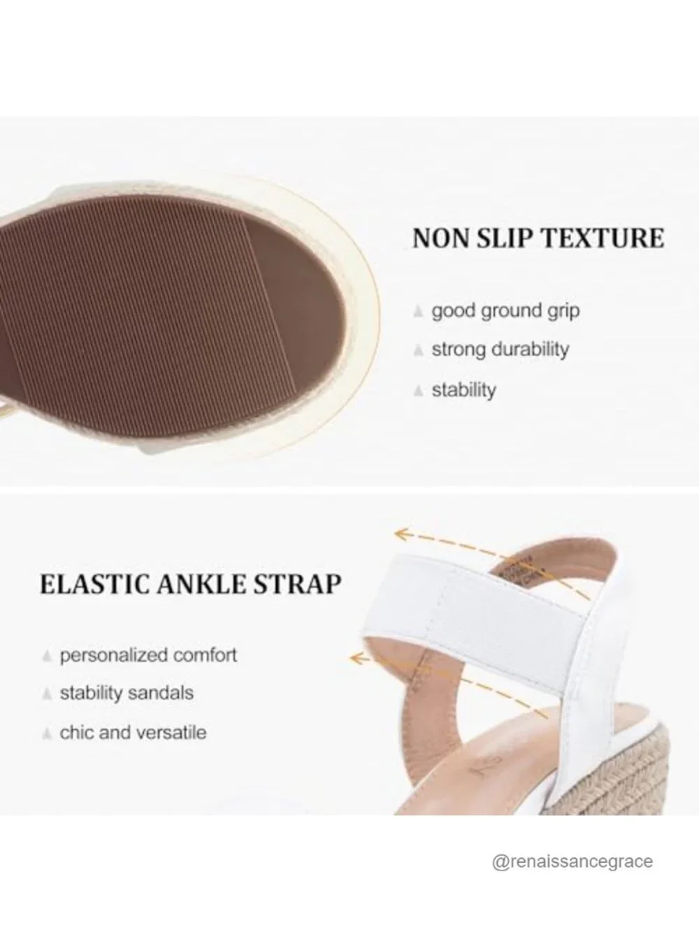 Women's Espadrille Wedge Platform Sandals Ankle Strap Summer